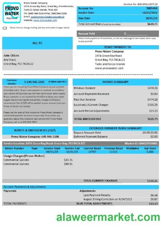 United Kingdom Turks and Caicos Islands Provo Water Company utility